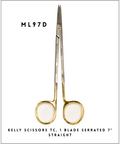 Kelly Scissors TC, 1 Blade Serrated 7" Straight