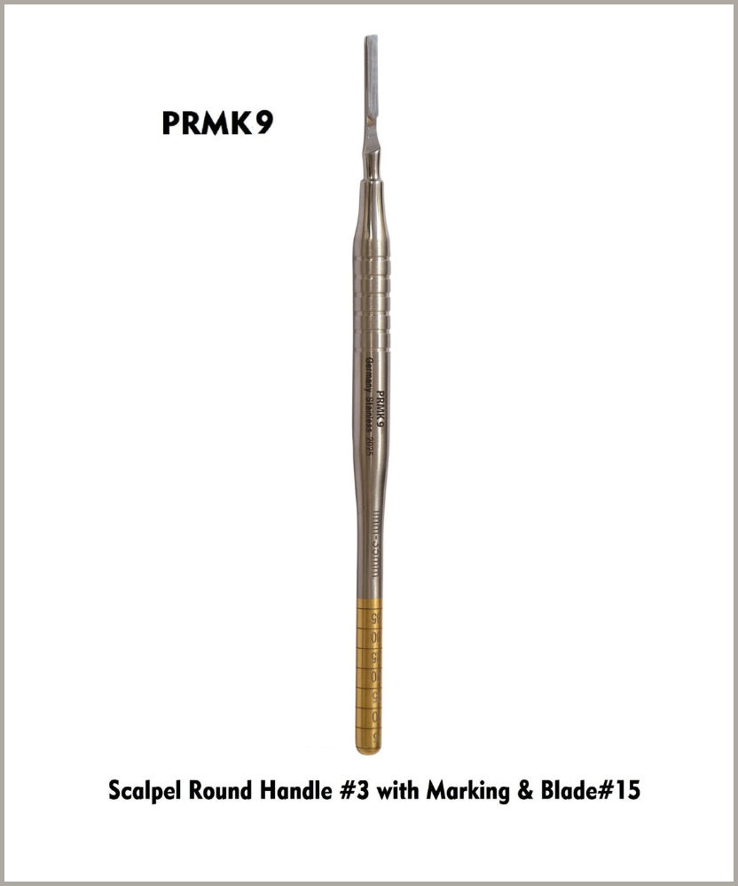 Scalpel Handle Round #3 W/Markings & #15 Blade
